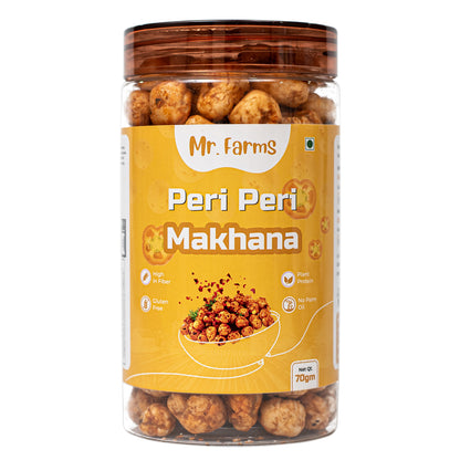 Mr Farms Peri Peri Makhana | Spicy Roasted Fox Nuts | Healthy Crunchy Snack | Gluten Free & Protein Rich | Perfect Tea Time & Travel Snack
