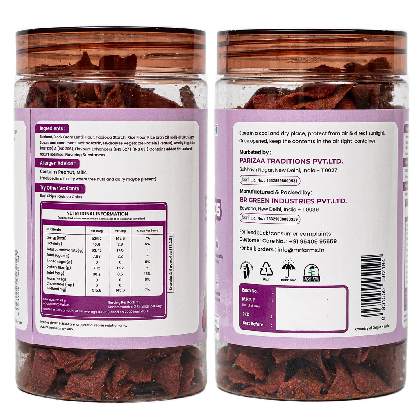 Mr. Farms Magic Masala Beetroot Chips 150g | Healthy Vegetable Snack | Roasted, Not Fried | No Palm Oil