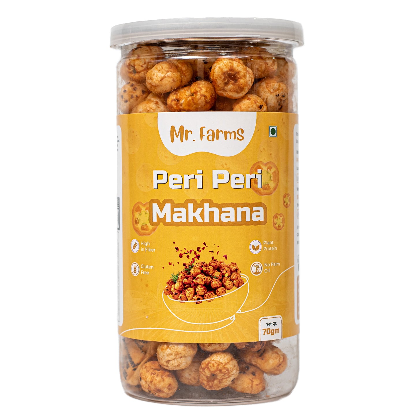 Mr Farms Peri Peri Makhana | Spicy Roasted Fox Nuts | Healthy Crunchy Snack | Gluten Free & Protein Rich | Perfect Tea Time & Travel Snack