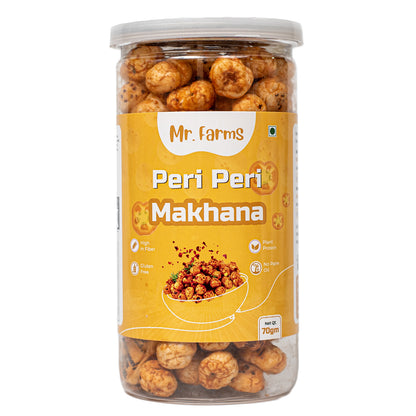 Mr Farms Peri Peri Makhana | Spicy Roasted Fox Nuts | Healthy Crunchy Snack | Gluten Free & Protein Rich | Perfect Tea Time & Travel Snack