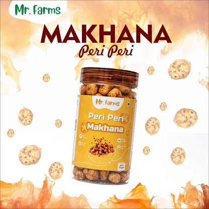 Mr Farms Peri Peri Makhana | Spicy Roasted Fox Nuts | Healthy Crunchy Snack | Gluten Free & Protein Rich | Perfect Tea Time & Travel Snack